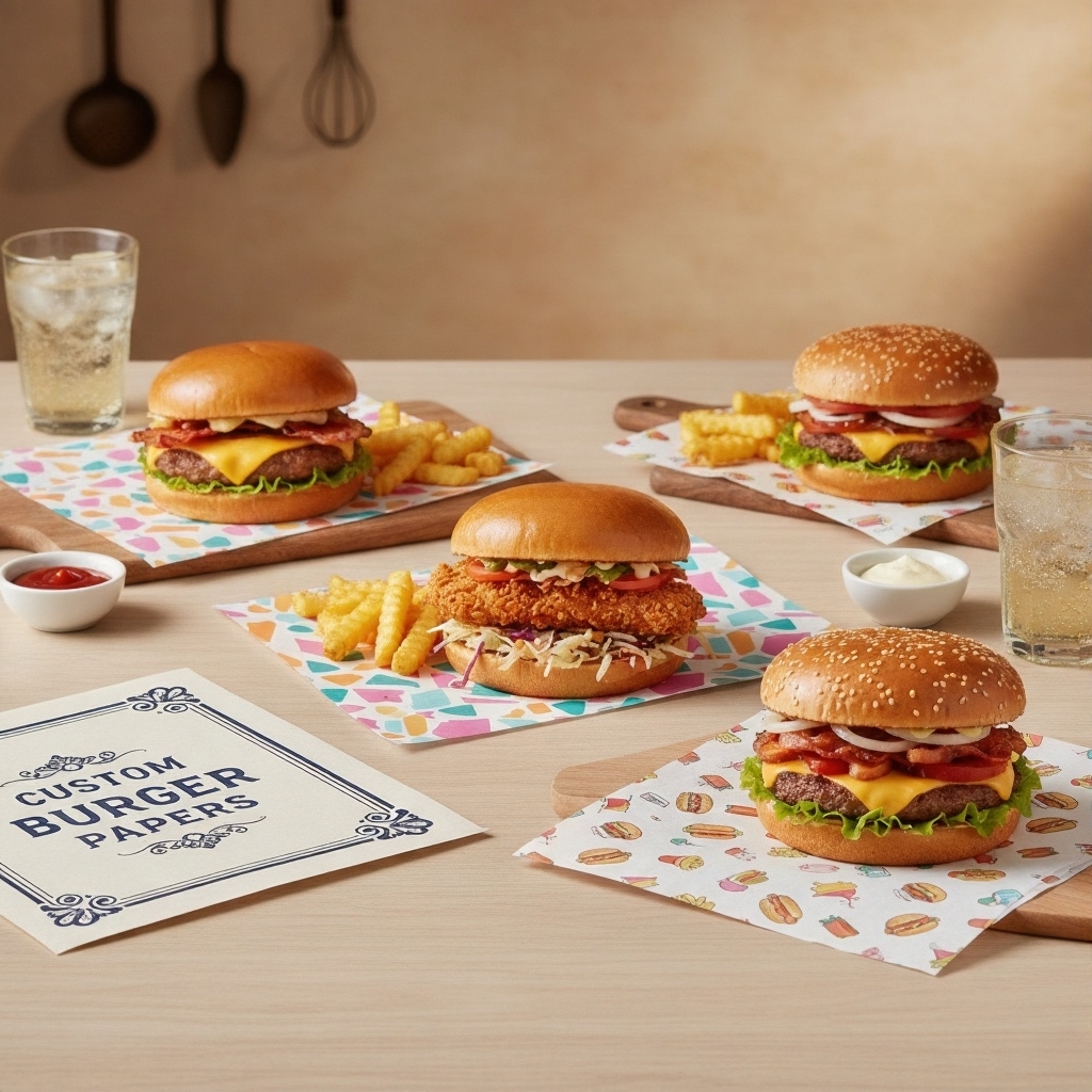 Custom burger papers
